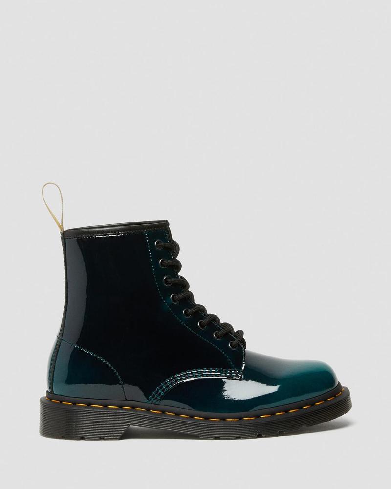 Black Women's Dr Martens Vegan 1460 Gloss Lace Up Boots | CA 222NWY